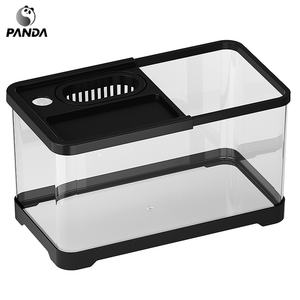Aquarium de bureau carré auto-circulant écologique pour poissons rouges et tortues, en plastique rigoureusement sélectionné, pour la maison et le salon - Product Image 1