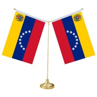 Table en forme de Y avec base en métal pour décorations personnalisables du mini-drapeau du Venezuela