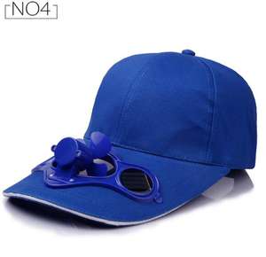 Gorra de Béisbol Multicolor de Último Diseño al por Mayor con Panel Solar para Ventilador, 6 Paneles, 100% Algodón, Tejido Común, Unisex, para Uso Deportivo - Product Image 1
