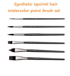 Nouveaux pinceaux à <span class=keywords><strong>aquarelle</strong></span> 2023, pinceaux à <span class=keywords><strong>aquarelle</strong></span> à manche court en forme de tulipe noire, ensemble de pinceaux à <span class=keywords><strong>aquarelle</strong></span> pour aquarelles, poils synthétiques de type écureuil - Product Image 2