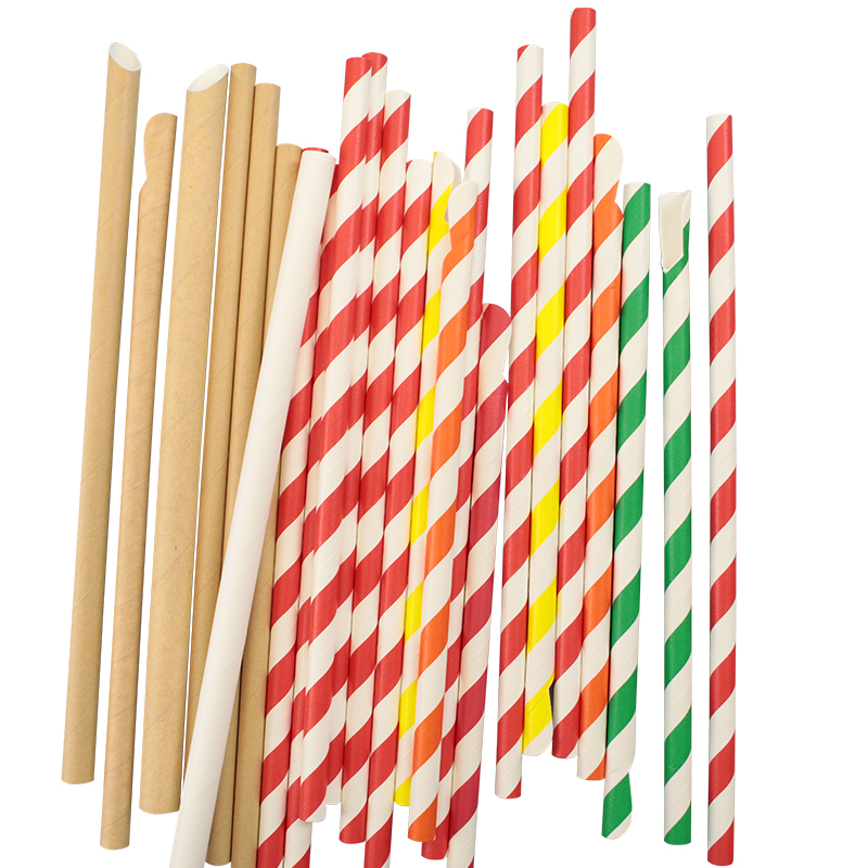 Printed Paper Straws Straight Tube Disposable Food Grade Biodegradable Eco-Friendly Drinking Straws Wholesale