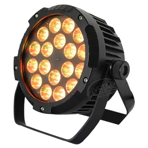 Best selling design light weight flat led par 18x18 rgbwa uv par led for light stage use dj club theater