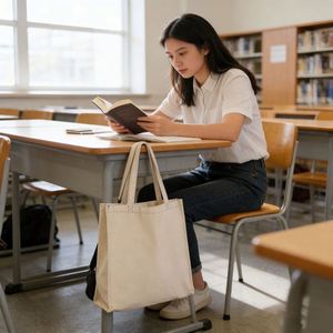 Reusable Thick <b>Large</b> Capacity Shoulder for Daily Heavy Duty Canvas Tote <b>Bag</b> - Product Image 3