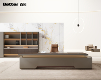 Bureau de direction moderne personnalisable avec rangement intégré, résistant à l'eau et au design ergonomique pour projets de bureau