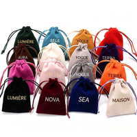 Pochette à bijoux en velours personnalisée, sacs en velours avec cordon de serrage, sac en velours pour bagues, colliers, montres et rangement de bijoux de luxe