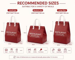 Wholesale Insulated Food Delivery Bags Custom Printed Thermal Cooler Bags for Restaurants - Product Image 5