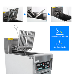 Máy chiên nhúng thương mại 28L, lọc dầu, chuyên nghiệp, điện, có ống gia nhiệt phẳng - Product Image 5