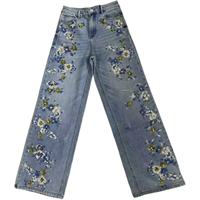 Pantalons en jean tendance 2025, broderie de paillettes, jean délavé, jean Y2k, jean baggy, pantalon droit personnalisé pour femmes