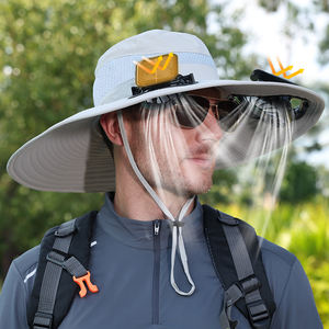 Наружная Рабочая кепка с солнечным вентилятором, шляпа от солнца, охлаждающая шляпа с широкими полями для улицы - Product Image 1