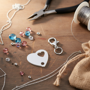 Componenti per Gioielli a Forma di Cuore CHARM, Materiale Acrilico 20x20 mm, Confezionati in Sacchetto - Product Image 3