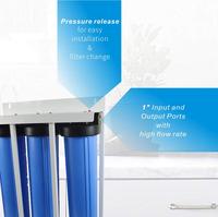 Sistem Filtrasi Air Seluruh Rumah 3-Tahap Port 1 inci dengan Rangka Termasuk Filter Sedimen Big Blue GAC dan Blok Karbon 20x4,5 inci