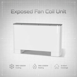 Unidad de Ventilador de Bobina (FCU) de Agua Fría para Sistemas HVAC, de Pie/Pared, para Reemplazo de Radiador Doméstico, Basada en Bomba de Calor - Product Image 2