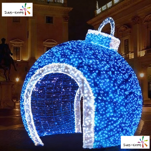 Boule de Noël géante en verre LED pour décorations d'événements, installation facile, indice de protection IP44 - Product Image 5