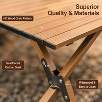 Table pliante en acier pour le camping d'hiver en plein air - Portable et multifonctionnelle pour les voyages en voiture, les barbecues et les pique-niques
