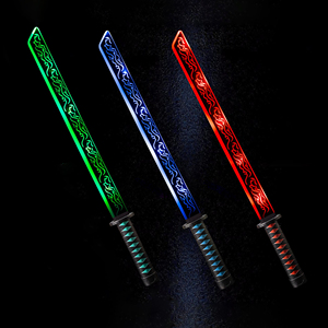 Cosplay thực tế Katana Nhật Bản sáng lên thanh kiếm Ninja Samurai nhấp nháy kết cấu bùng nổ với hiệu ứng âm thanh làm bằng nhựa - Product Image 2
