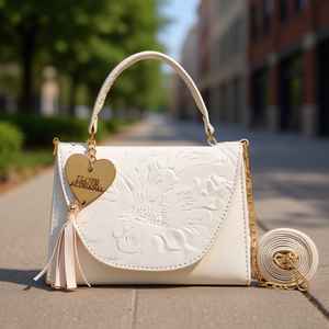 Bolso Bandolera Vintage Blanco Fana con Forro de PU, Impermeable, Asa Única y Decoración de Borlas para Uso Diario - Product Image 2