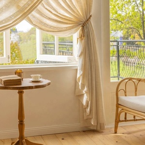 Tinta unita 100% lino tessuto soggiorno <span class=keywords><strong>tende</strong></span> decorative personalizzate <span class=keywords><strong>Tulle</strong></span> oscurante tenda per finestra <span class=keywords><strong>in</strong></span> lino - Product Image 3