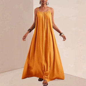 Nuovo Stile 2026: Abito da Spiaggia Europeo Monocolore, Stile Bohémien per Donna - Product Image 2