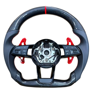 Volant en fibre de carbone personnalisé pour <span class=keywords><strong>Audi</strong></span> R8 <span class=keywords><strong>R9</strong></span> C6 C7 C8 S4 S5 S7 Q3 Q5 Q7 RS3 RS5 B8 B9 B8.5 A1 A4 A6 A3 A7 TTRS 8V 8P - Product Image 1