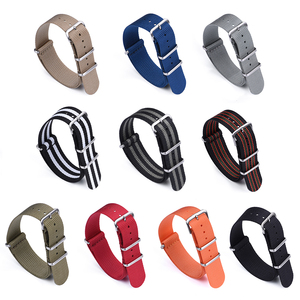 JUELONG Großhandel 20mm 22mm Ersatz-Uhrenarmband aus festem, gestreiftem, gewebtem Nylon - Product Image 3
