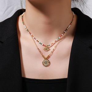 Gioielli alla Moda Trendy Y2K Collana con Ciondoli di Perline Placcata in Oro 18K in Ottone per Donne Anniversario - Product Image 1