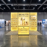 Stand d'exposition modulaire rétroéclairé 10 x 20 pieds pour salon professionnel, avec boîte à lumière et toile de fond, idéal pour les cosmétiques et les soins de la peau