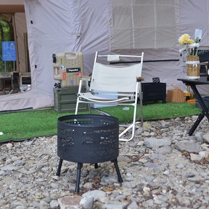 <b>Fire</b> <b>Pit</b> Wood Stove <b>Portable</b> Folding Outdoor Camping Grill Rust Proof Corrosion Resistant Black - Product Image 3