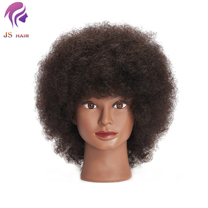 Cabeza <span class=keywords><strong>de</strong></span> Maniquí <span class=keywords><strong>de</strong></span> entrenamiento afro, pelo real 100% africano profesional, muñeca realista negra para práctica <span class=keywords><strong>de</strong></span> trenzado <span class=keywords><strong>de</strong></span> peluquero - Product Image 4