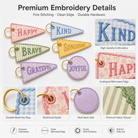 Llaveros Triangulares Personalizados con Logotipo Bordado al por Mayor, Etiquetas con Palabras Personalizadas, Proveedor OEM ODM