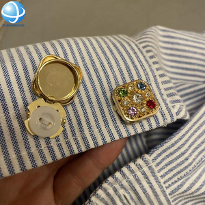 2025 Thời Trang Pha Lê Rhinestone Nút Bao Gồm Clip Trên Phụ Nữ Người Đàn Ông Áo Sơ Mi Trang Trí Có Thể Tháo Rời Vàng Nút Clip Clasp Nút Bìa - Product Image 2