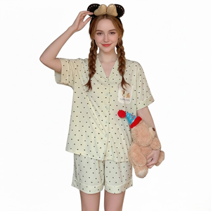 EcoCosy Regenerated Cellulose Fiber Women's Pajamas Set Hyaluronic Acid Infused Cooling Loungewear Short Sleeve Sleepwear - Product Image 1