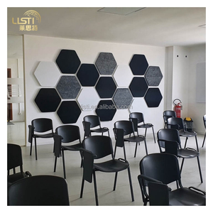 Vente <span class=keywords><strong>d</strong></span>'usine, dalles acoustiques hexagonales de 9 mm/12 mm, matériau insonorisant en feutre PET, adhésif au dos en option, insonorisation Akupanel - Product Image 4