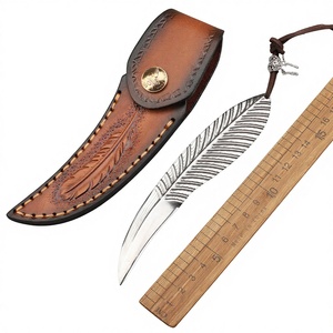 Nouveau style Couteau EDC VG10-Damascus en acier monobloc pour activités <span class=keywords><strong>de</strong></span> plein air, pêche, survie, collection, transport en voiture, livré en coffret cadeau - Product Image 1