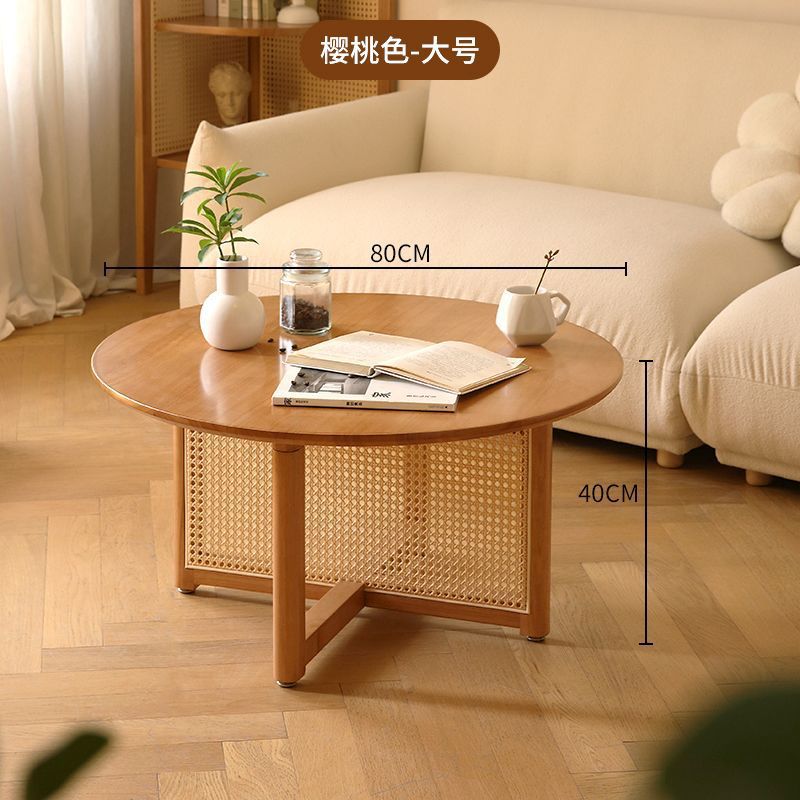 Cherry color - 80cm solid wood woven rattan