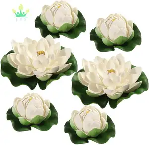 Plantes aquatiques artificielles de la marque LMD, <span class=keywords><strong>lotus</strong></span> flottants, fleurs écologiques en PP, couleur personnalisée, pour la maison et l'hôtel. - Product Image 1