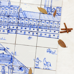 150*150mm handgeschilderde kobaltblauwe vintage patroon keramische wand- & vloertegel - Product Image 2