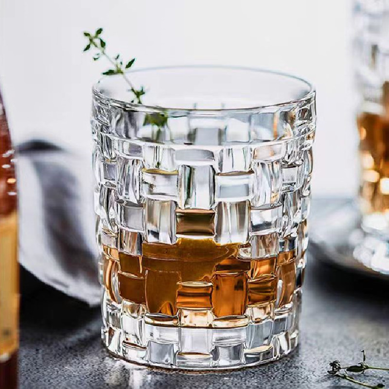 transparent rattan water cup-Short glass