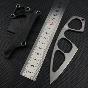 Mini Coltello Dritto da Esterno per Autodifesa, con Moschettone da Alpinismo, Strumento Portatile Multifunzione EDC, Lama Liscia per Campeggio - Product Image 2