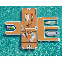 Île flottante en PVC Drop Stitch, plateforme flottante gonflable, piscine gonflable pour la mer, plateforme aquatique gonflable pour la mer