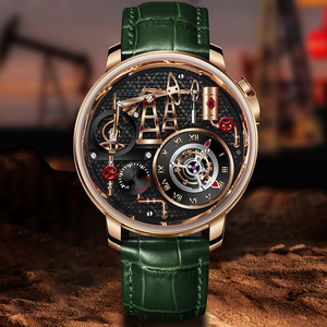 PINDU NEW TOP Quartz Watches Button Oil Pump Business Men Wristwatches 45.5MM Sapphire <b>Mirror</b> Waterproof for 6673 - Product Image 2