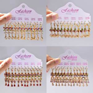 <span class=keywords><strong>Orecchini</strong></span> Pendenti di Lusso Vintage Ipoallergenici in Ottone Placcato <span class=keywords><strong>Oro</strong></span> 18k per Donne - Product Image 2