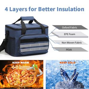 Customize Large <b>Lunch</b> <b>Bag</b> Insulated <b>Lunch</b> Box Leakproof Cooler Tote <b>Bag</b> <b>With</b> Adjustable Shoulder <b>Strap</b> for Picnic Beach - Product Image 5