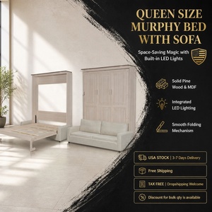 [Stock US] <span class=keywords><strong>Lit</strong></span> Murphy Queen avec canapé, <span class=keywords><strong>lit</strong></span> <span class=keywords><strong>mural</strong></span> gain de place, canapé convertible avec <span class=keywords><strong>2</strong></span> <span class=keywords><strong>places</strong></span>, stock US prêt à être expédié - Product Image 5