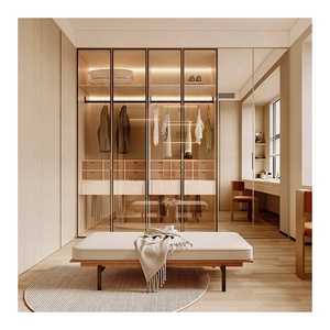Armoire moderne de luxe, designs d'armoires, séche-linge, chambre principale, armoire double à 8 portes pour fille - Product Image 4