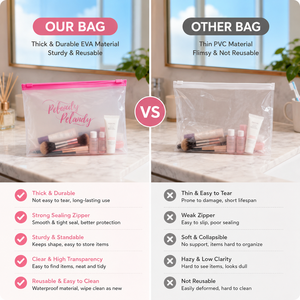 Bolsa de Plástico Transparente Rosa Brillante Personalizada, Biodegradable, con Cierre, para Empacar Trajes de Baño, Bikinis y Ropa de Playa - Product Image 4