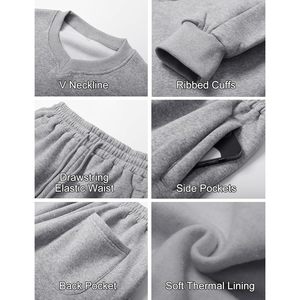 Conjunto Deportivo de Felpa para Mujer, 2 Piezas, Sudadera Corta y Pantalones Deportivos, Casual, para Todas las Temporadas, Anti-Pilling, Cuello Redondo - Product Image 5