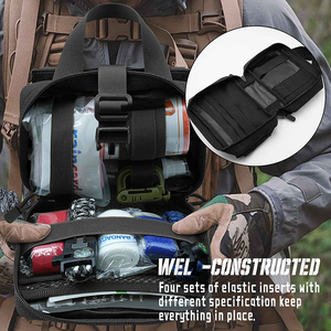 Bolsa médica con cremalleras dobles, bolsa de rescate médico, bolsa de botiquín de primeros auxilios táctico Molle para senderismo al aire libre, ciclismo - Product Image 2