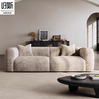 Canapé Chesterfield moderne beige trois places en forme de L avec housse amovible lavable et rembourrage en éponge pour salon ou hôtel