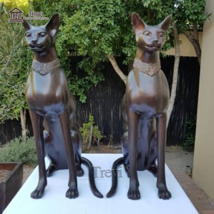 Statuette Chat Égyptien Résine 22cm - Décor Vintage Noir Et Or - Déesse Bastet - Décoration Collection