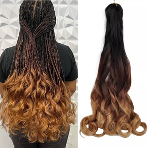 En Gros Cheveux Bouclés en Spirale pour Femmes Africaines, Tresses Bouclées à la Française, Extensions de Cheveux Synthétiques Ondulés et Souples pour Tressage - Product Image 1